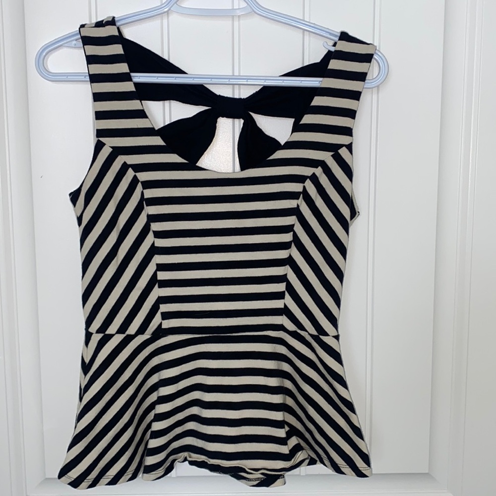 Striped peplum top